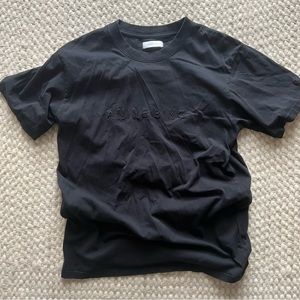 Anine Bing Black on Black Embroidered T-Shirt
